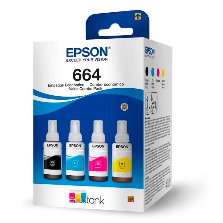 Kit Tinta Epson 664 Original 4 colores