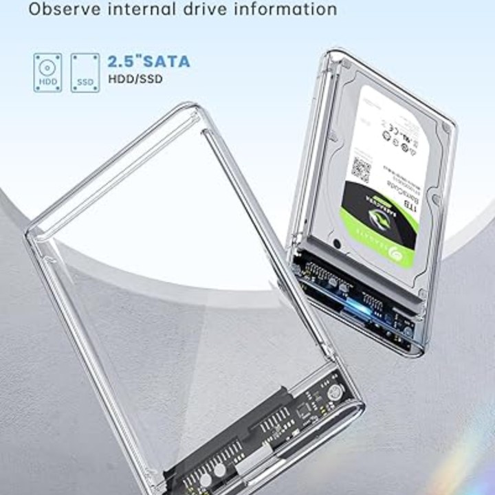Case para disco 2.5 sata transparente - Latacunga
