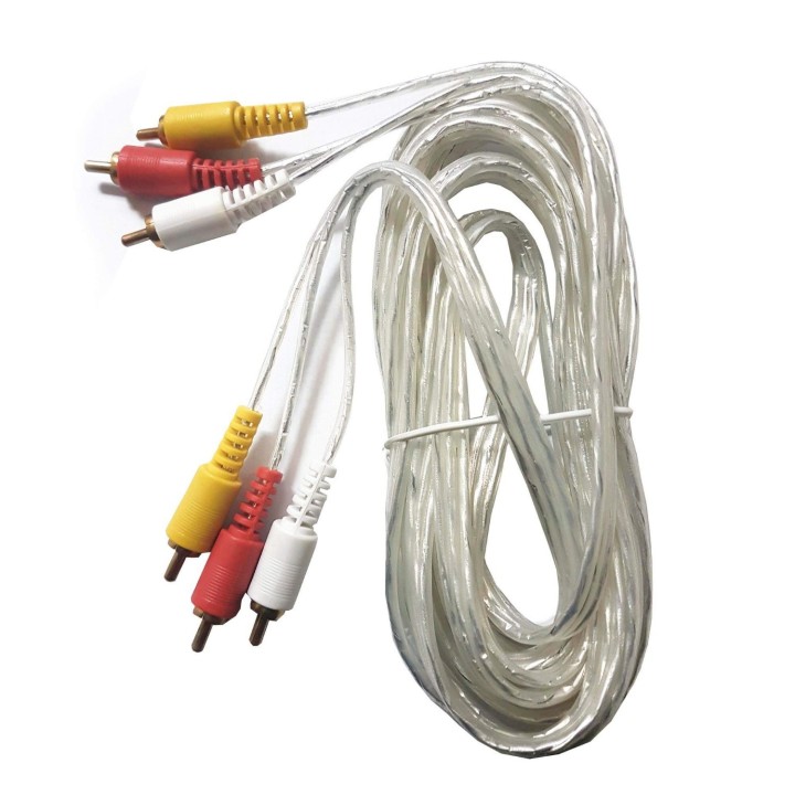 Cable audio y video 3 metros trasparente